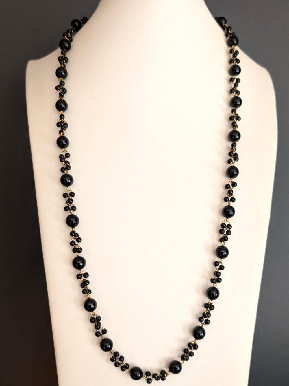 Vintage Trifari black and gold necklace